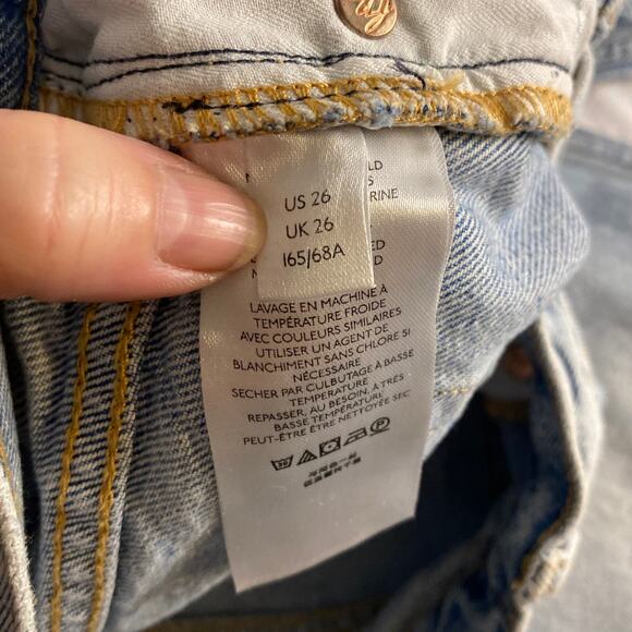 Free People We The Free Distressed Straight Leg Jeans Women’s 26 Light Wash - Picture 4 of 7